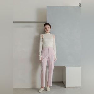 Mur blanc light pink wool trousers